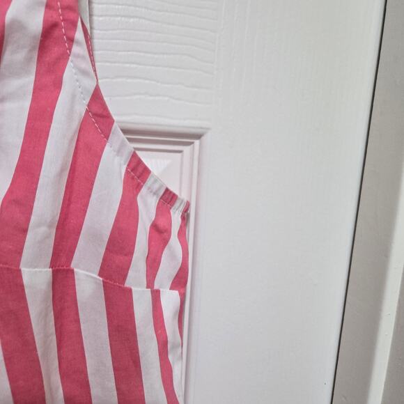 J.Crew Sleeveless Pink White Striped Button-Up Shirt Medium - Picture 6 of 9